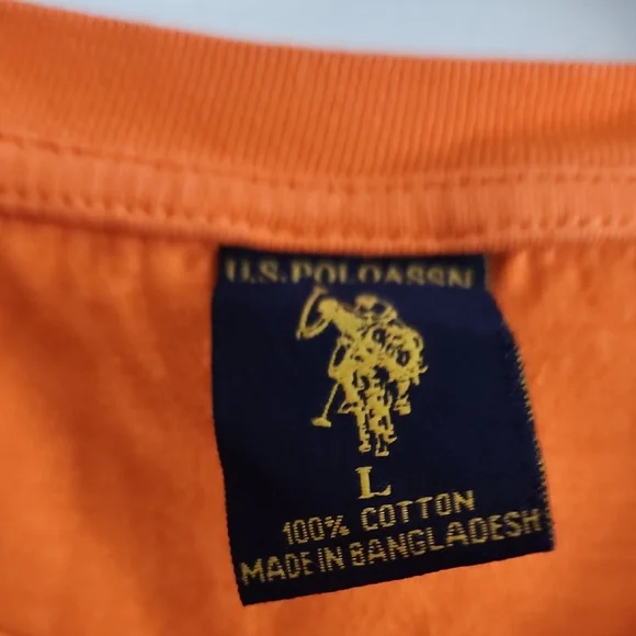 US Polo Men's Orange T-Shirt - Picture 2 of 6